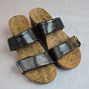 Vionic Metallic Strap Cork Sandals, SIZE 9